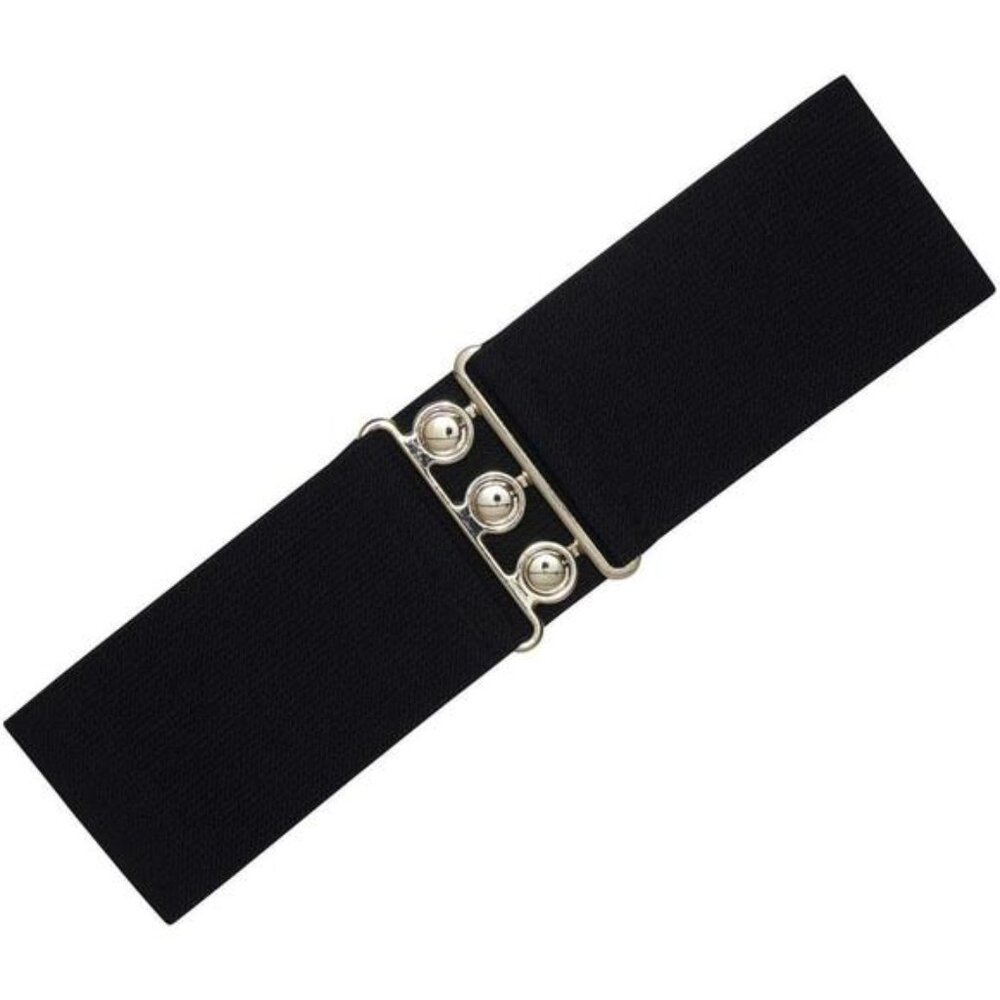 Retro Vintage Belt | Elastic Women's Belt |50s Stretchy Belt With Silver Buckle